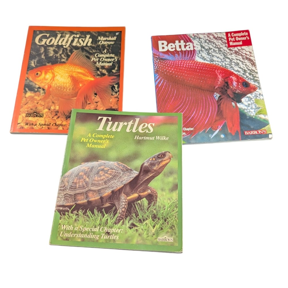 Barron's Complete Pet Owner's Manual Lot of 3 Goldfish Bettas Turtles homeschool